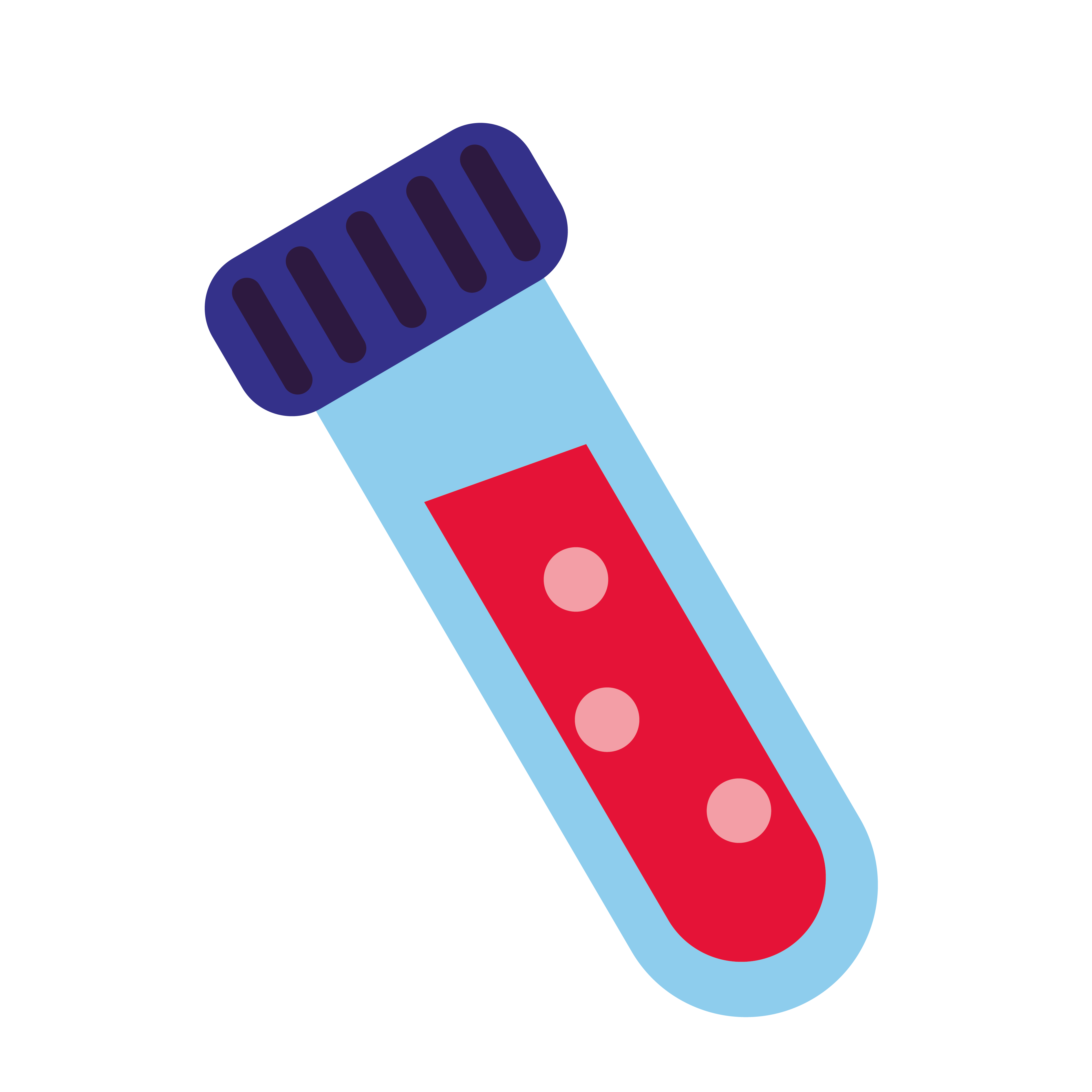 Icon of a collection tube filled with red liquid representing blood, Blood Tests 